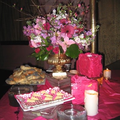 At the Hello Kitty press breakfast at Show, Indiana Market & Catering served petite pink hors d'oeuvres like waffle cones filled with strawberry cannoli mix and miniature bagels with red pepper or raspberry cream cheese.