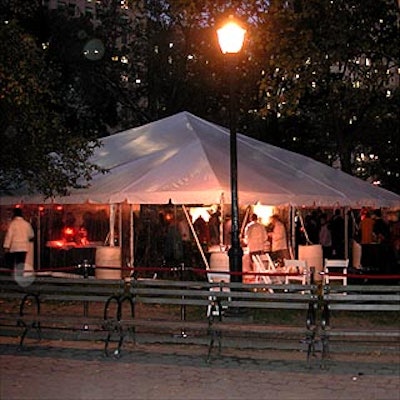 PJ McBride provided the tent for a reception for Target's Art in the Park program in Madison Square Park.