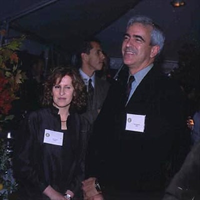 Amidst floral designs from Creation Unlimited, Target's Ann Aronson and John Remington attended the reception for Target's Art in the Park series. (Photo by Patrick McMullan)