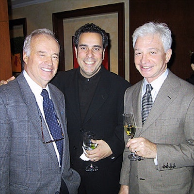 Andr? Soltner (formerly of Lut?ce), Windows on the World's Michael Lomonaco and Barry Wine (formerly of the Quilted Giraffe) at Daniel.