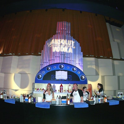 Taking inspiration from the rock opera Tommy, the Absolut-sponsored bar featured an organ with pipes in the shape of an Absolut bottle.