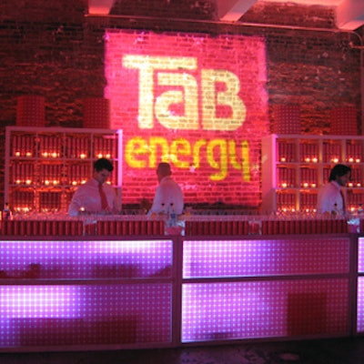 The Coca-Cola Company launched its new Tab Energy drink at a pink party at Drive-In Studios designed to match the new beverage's pink can.