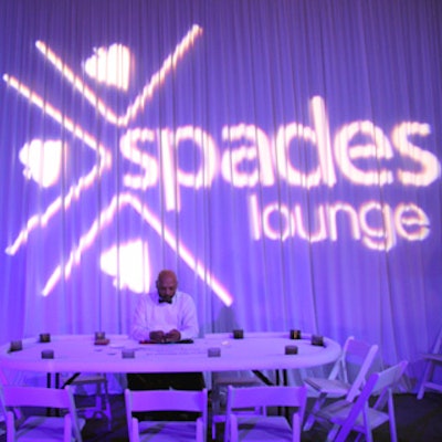 MVD draped the walls in white material, which was emblazoned with light projections of the logos of some of the sponsors.