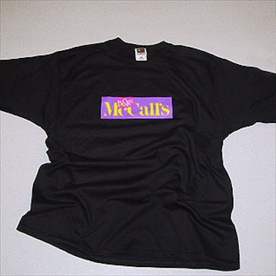 Attendees at the press conference announcing the relaunch of McCall's at the Essex House received a t-shirt bearing a potential version of the new magazine's logo. Overland, Kansas-based C.A.M Inc. printed the t-shirts.