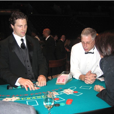 Florida Panther Joel Kwiatkowski worked the blackjack tables.