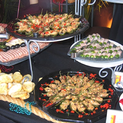 Aramark filled food stations with not-so-typical brunch items such as stuffed jalape?os and ham-wrapped asparagus bundles.