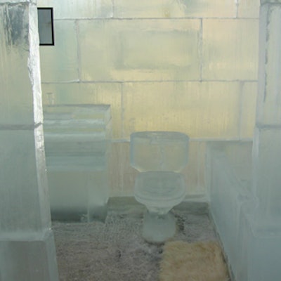 The model suite was equipped with solid-ice bathroom fixtures.