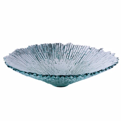 Give a table a bit of sculpture with this crystal bowl. Available for rent in 15-inch and 19-inch diameters from Party Rental Ltd.