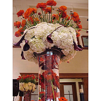 Floral designer Majid Sadr of Muguet created unusual arrangements using California poppies, roses, lilies, and more.