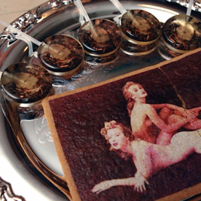 The evening's treats included cookies stenciled with the cover of the magazine's annual Hollywood issue.