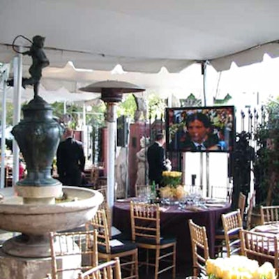 A tented area expanded the party space, which featured 15 flat-screens arranged around the Abbey.
