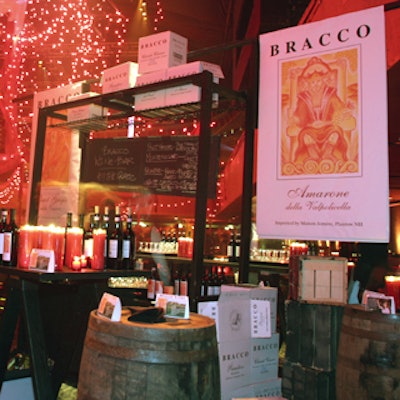 Lorraine Bracco's custom-blended, custom-branded wines—distributed by New Hampshire-based Maison Jomère—were poured at the first floor wine bar.