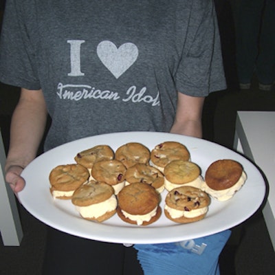 Staff from Wolfgang Puck served comfort foods like ice cream sandwiches.