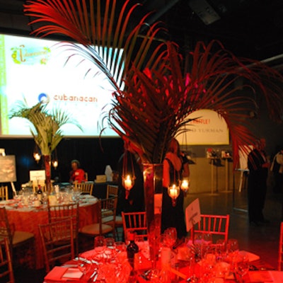 Tropical centrepieces from Forget Me Not Flowers decorated tables at Kool Haus during Canadian Film Centre's annual fund-raiser.