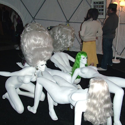 Mean magazine's after-party featured mannequins entangled in an arty installation.