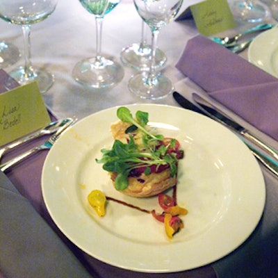 Abigail Kirsch served an heirloom tomato tarte tartin as the dinner's first course.
