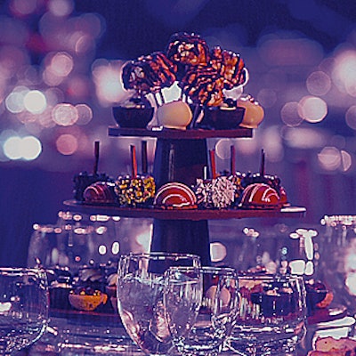 Abigail Kirsch, Caterer & Events, distributed multitiered stands laden with petit fours and confections to tables at the Fashion Footwear Association of New York's fund-raiser in October. The portable desserts signify that guests are not obliged to remain seated.