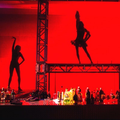 Near the bar area, dancers boogied behind a scrim.