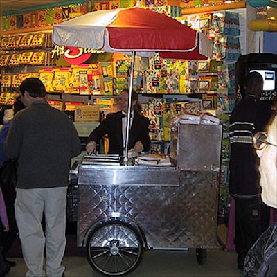 Great Performances brought in hot dog stands, and other carnivalesque food stands.