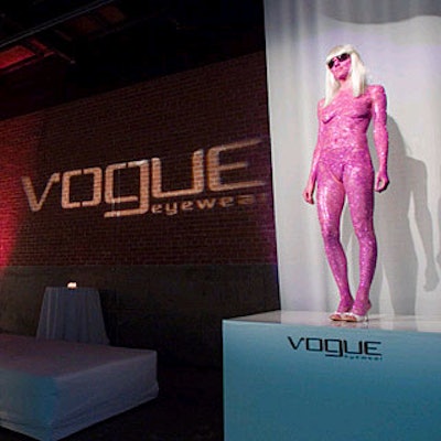 Vogue Eyewear launched its new advertising campaign with an outlandish event that included an array of near-naked models covered in body paint.