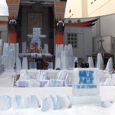 Snow and ice covered Grauman's Chinese Theater for the Ice Age 2 premiere.
