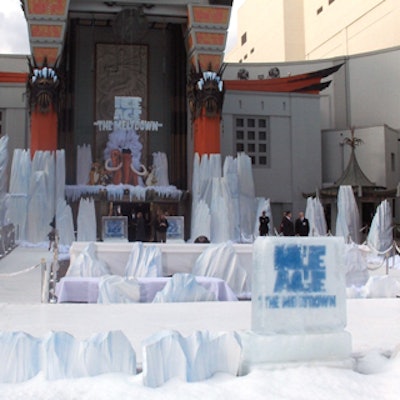Snow and ice covered Grauman's Chinese Theater for the Ice Age 2 premiere.