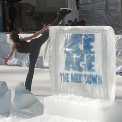 Skaters from the Los Angeles Ice Theater performed choreographed pieces to music from the movie.