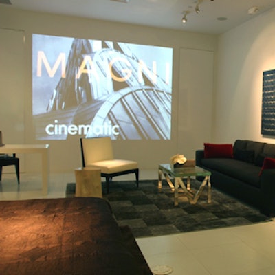 Wall projections showed the Magni logo, lifestyle images, and the 1968 cult film Danger Diabolique.