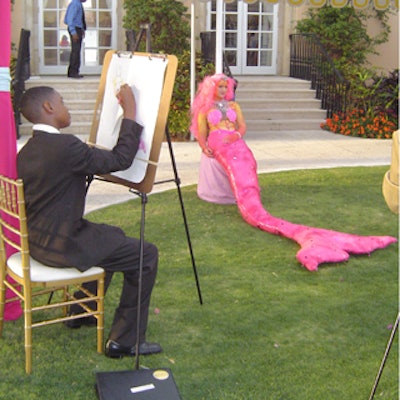 Young artists from the foundation got inspiration from a hot pink mermaid.