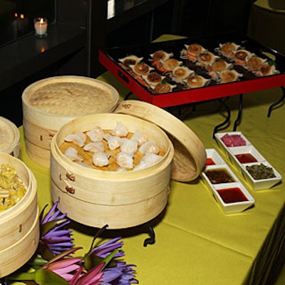 Sage Events offered dumplings and potstickers at one food station.