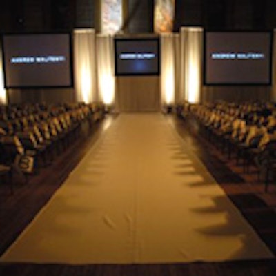 Television screens from CCR Solutions flanked the runway.