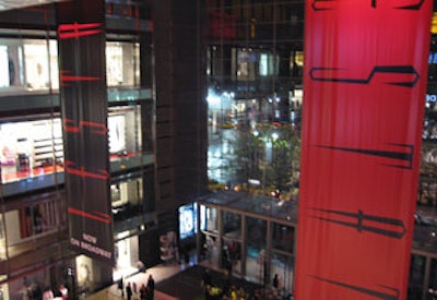 Massive Lestat banners hung from the ceiling in the Time Warner Center for the show’s opening night party.