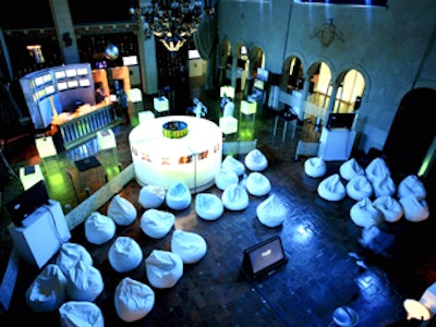 Zed Ink designed a crisp, modern party space for Microsoft’s Xbox 360 E3 event at the Hollywood Roosevelt.