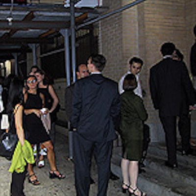 Dot-com mob scenes: The long line outside an Industry Standard party at Studio 450. More about this event...