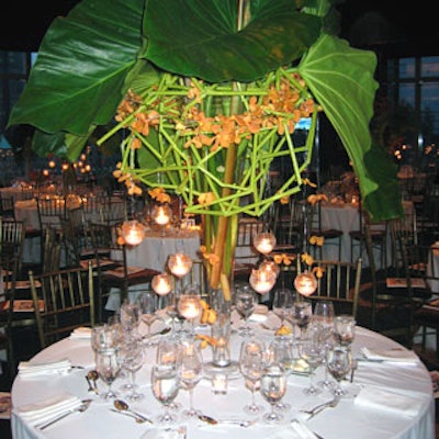 Wolfgang Thom created seven-foot-tall floral arrangements for El Museo del Barrio’s gala dinner at the Mandarin Oriental.