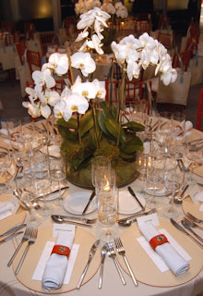 With Reed Krakoff of Coach as the event's designer, table settings included leather chargers and napkin rings from Coach.