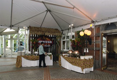 CBS gave themes to some of the rooms at Tavern on the Green, including tropical drinks and a burrito bar in the room showcasing Survivor.