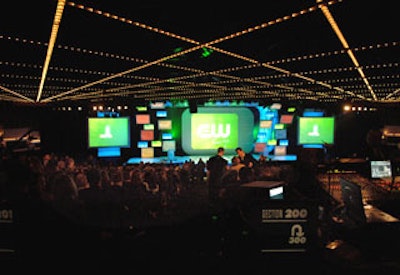 Bright, playful graphics were integrated into the CW’s presentation at the Theater at Madison Square Garden.