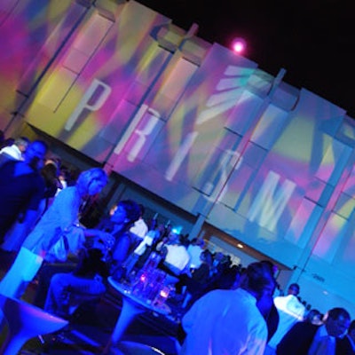 The PRISM logo was projected onto the building's 150-foot-long wall.