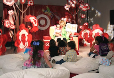 Target again sponsored a reading room where celebrities like Caroline Rhea (pictured), Whoopi Goldberg, and Michael Imperioli read to children.
