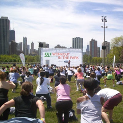 At the Chicago Workout in the Park on May 20, thousands of women came out to Lincoln Park to participate in Crunch Fitness courses offered on the 32- by 24-foot main stage.