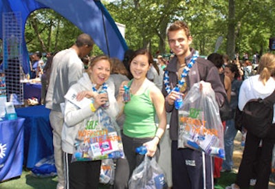 Between workout sessions attendees visited Self's sponsor tents, picking up freebies from Propel Fitness Water, Crystal Light, Garnier, and Asics, among others.