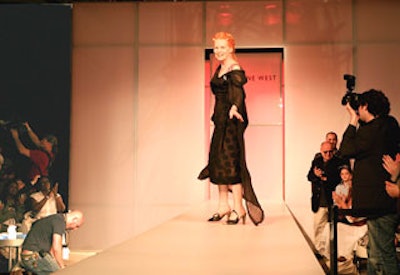 Designer Vivenne Westwood walked down the runway at the finale of her show.