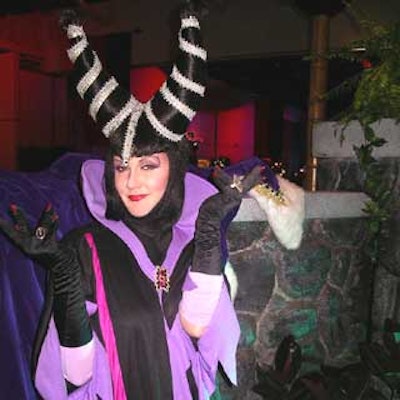Maleficent, the tale's evil fairy, mingled with guests during cocktails.