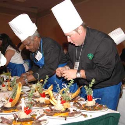 The Cafe Iguana Pines team used plantains to adorn the main course.