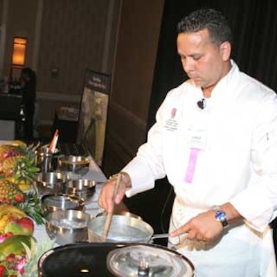 Guest judge and Westin Rio Mar Beach Resort's executive pastry chef Anibal Rodriguez demonstrated his skills during the reception.