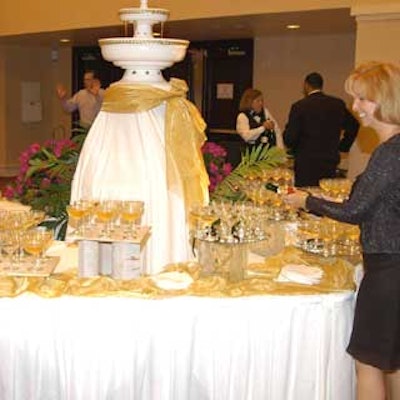 V.I.P. ticket holders enjoyed a champagne tower in a private lounge.