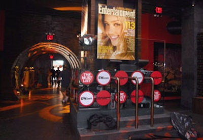 Stark applied EW vinyl logos to glass throughout the venue, including the DJ booth, where Sky Nellor and DJ Vice performed.