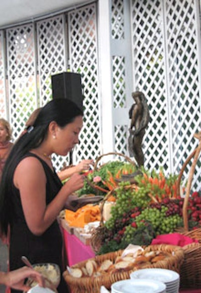 Charles, Sally, and Charles Catering provided a buffet spread of food inside the Palm House.