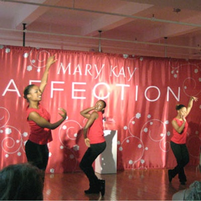 Dancers from the Blade dance troupe performed choreographed interpretations on the different notes of Mary Kay's new fragrance Affection.